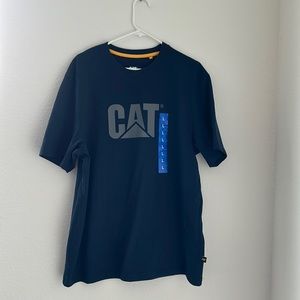 L Cat Caterpillar Heavy Dozer Machinery Equipment Logo Tee T Shirt Blue
